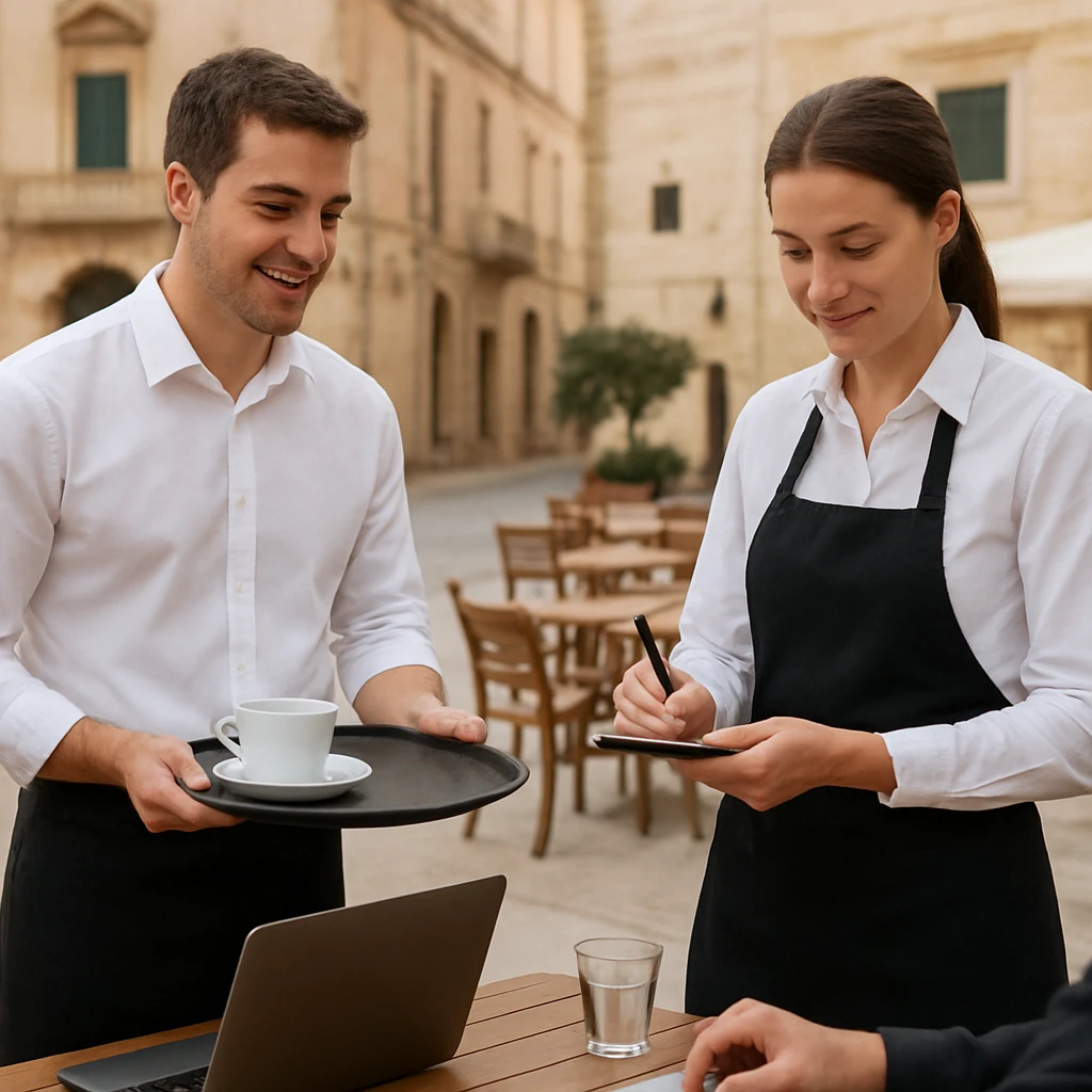 Waiter/Waitress job in Dubai, UAE (illustration)